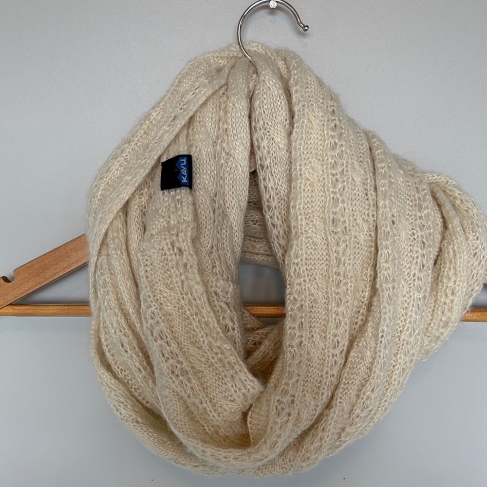 Cream Knit Infinity Scarf
